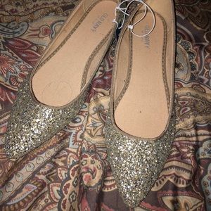 Brand new gold glitter flats